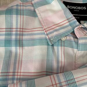 Men's Bonobos long-sleeved plaid shirt, slim fit
